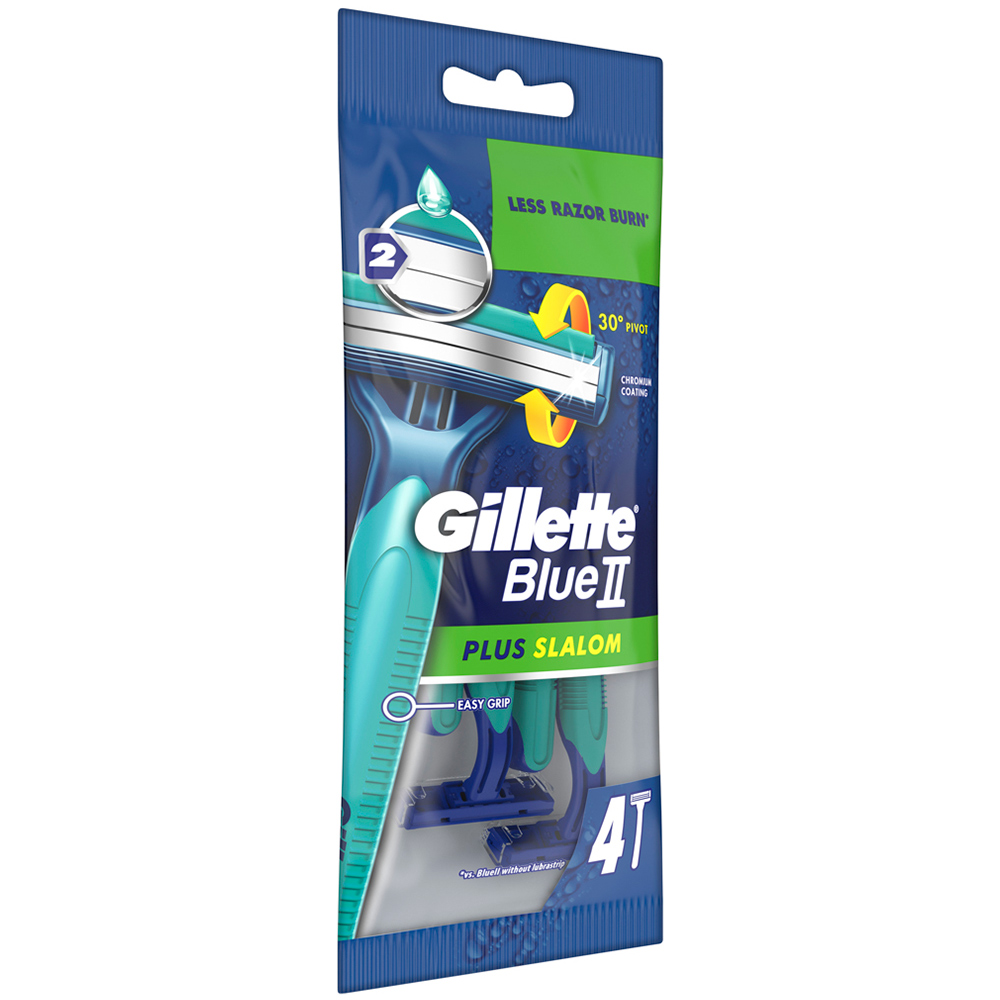Gillette Blue 2 Plus Slalom Disposable Razor 4 Pack Image 2