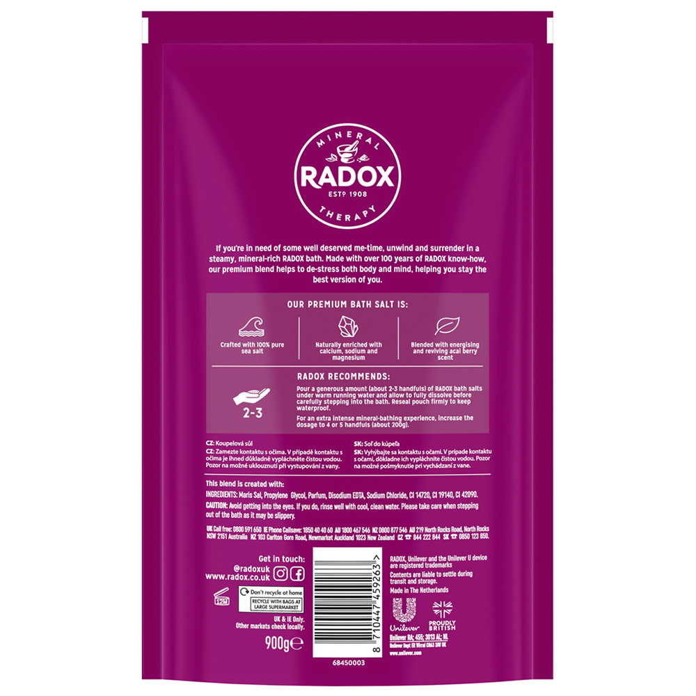 Radox Detox Therapy Bath Salts Case of 4 x 900g Image 3