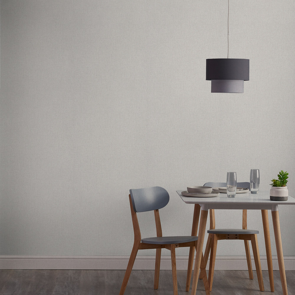 Grandeco Twill Plain Fabric Neutral Textured Wallpaper Image 3