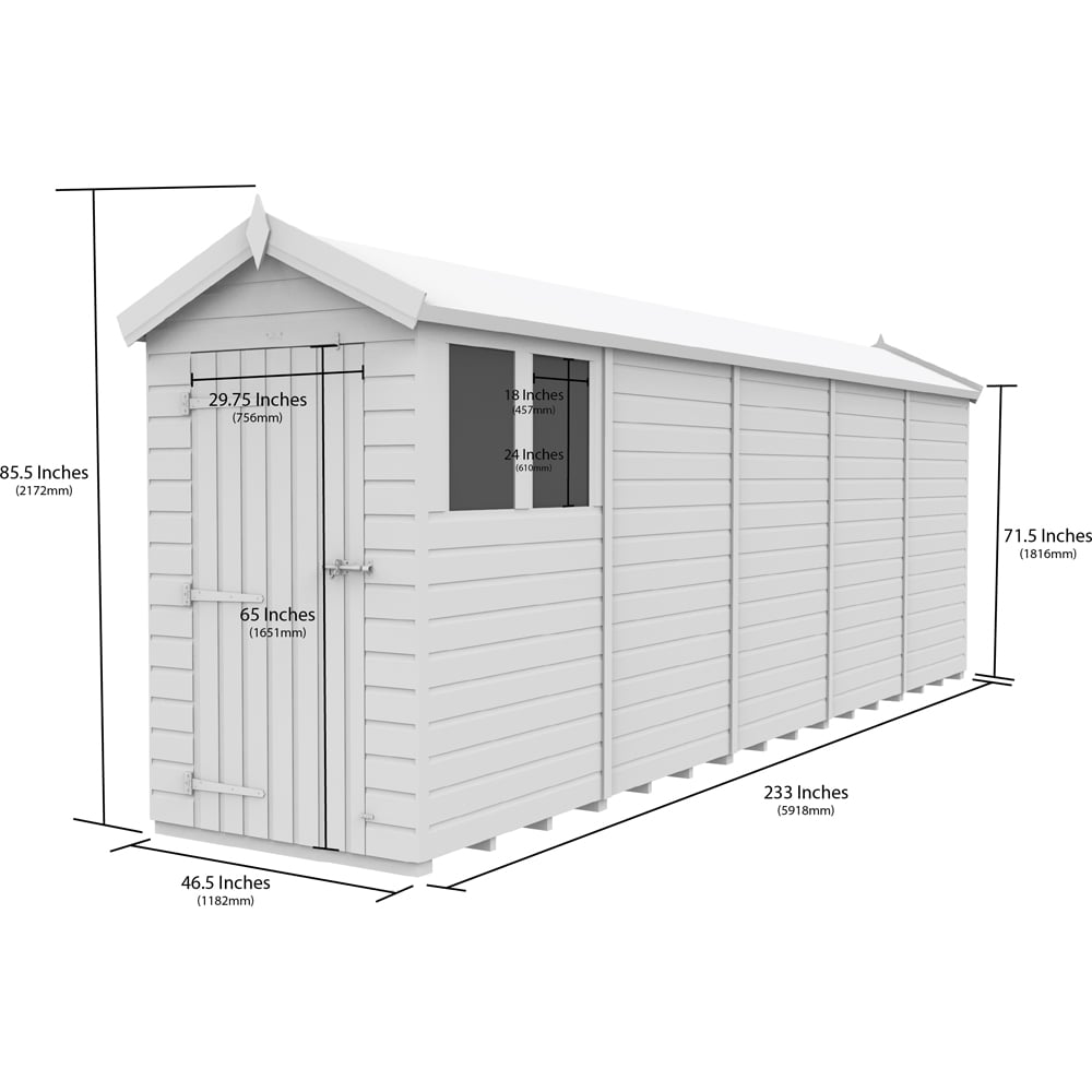 DIY Sheds 4 x 20ft Tongue and Groove Timber Apex Garden Shed Image 9