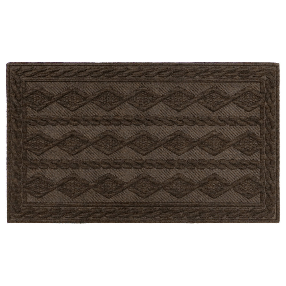 JVL Brown Knit Indoor Scraper Doormat 45 x 75cm Image 1