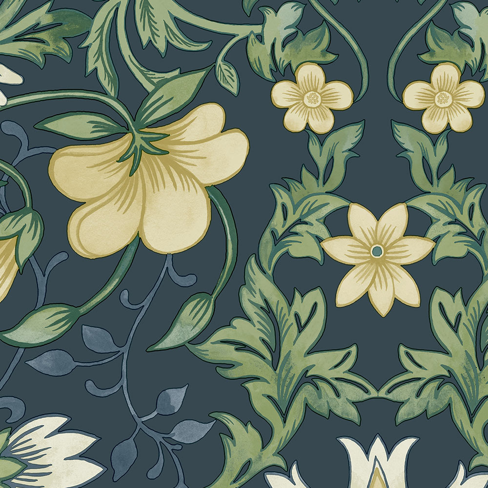 Holden Decor Vintage Floral Navy Wallpaper Image 4