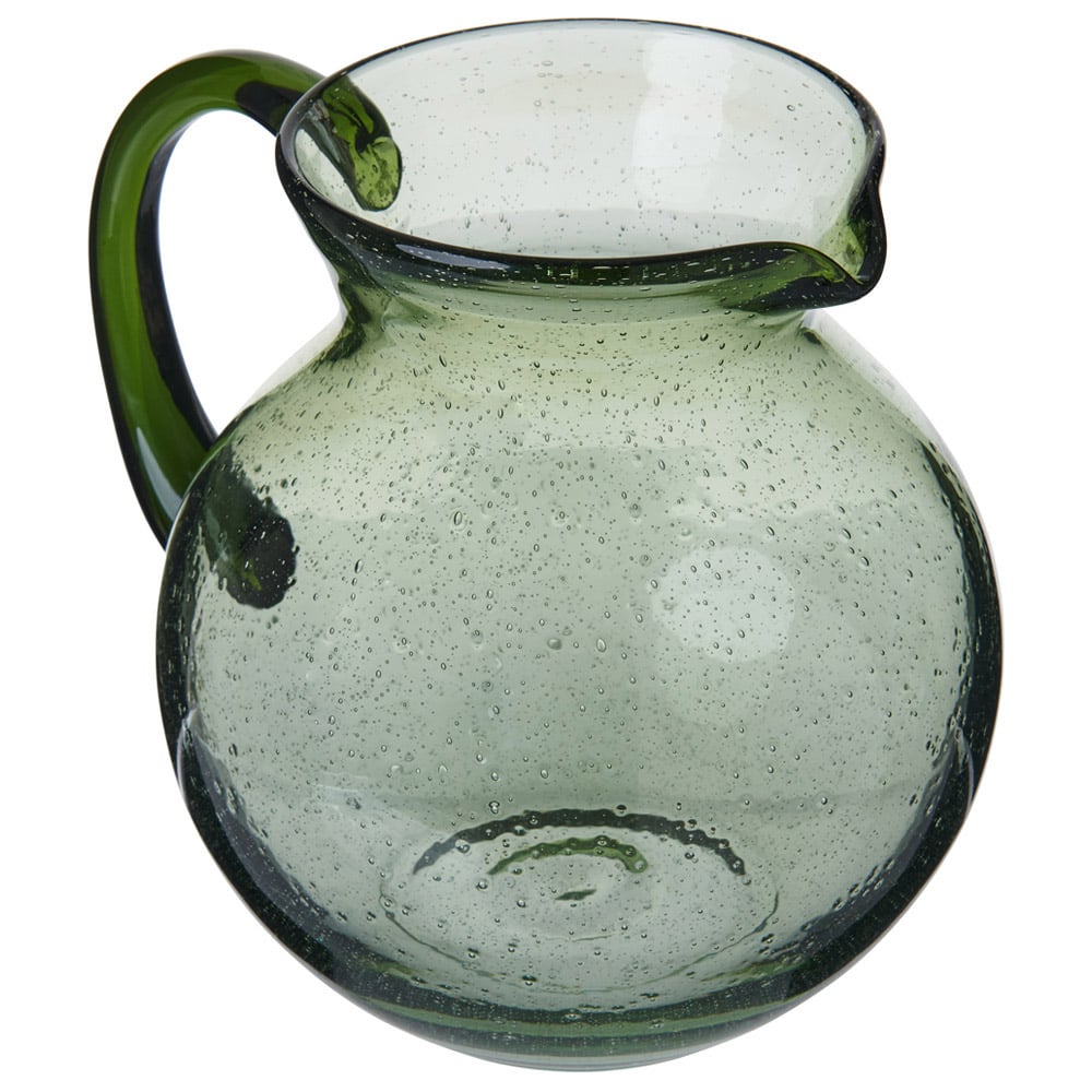 Wilko Green Bubble Glass Jug Vase Image 6