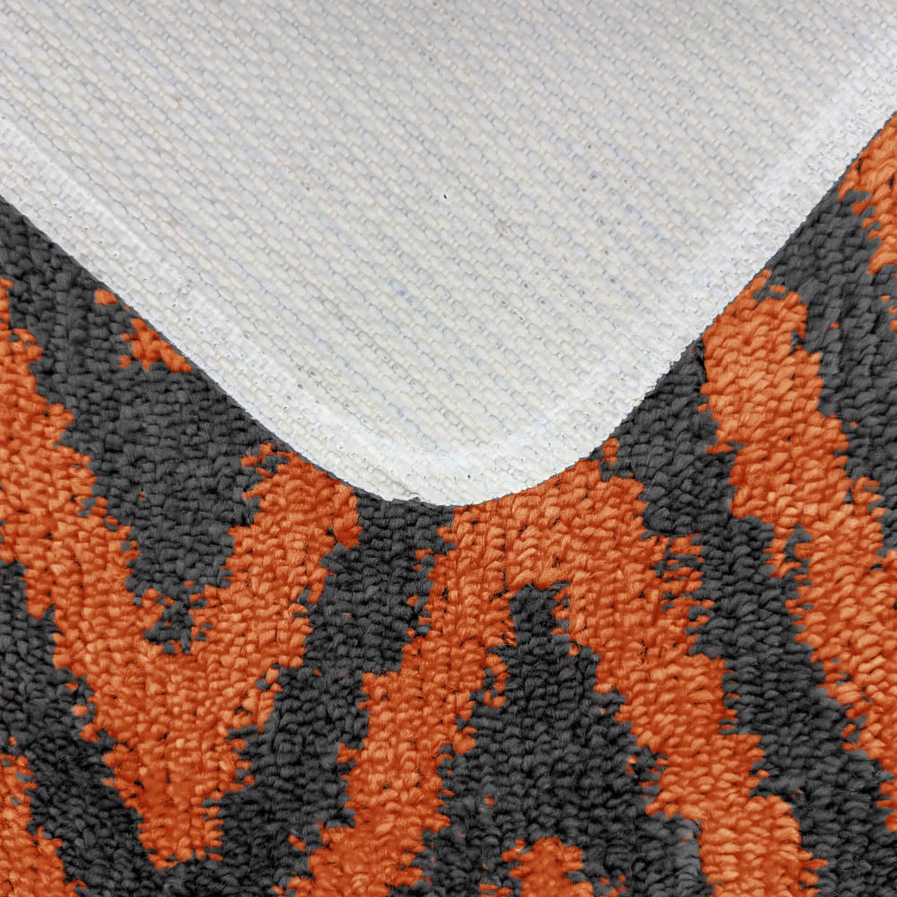 Velosso Chevron Stripe Orange Bath Mat Set Image 5