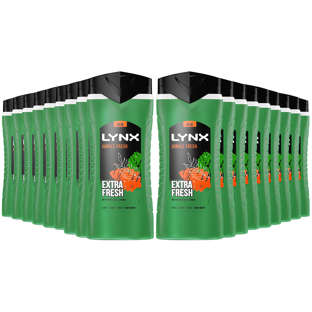 Lynx Extra Fresh Jungle Fresh 3-in-1 Shower Gel  500ml 18 Pack Image 1