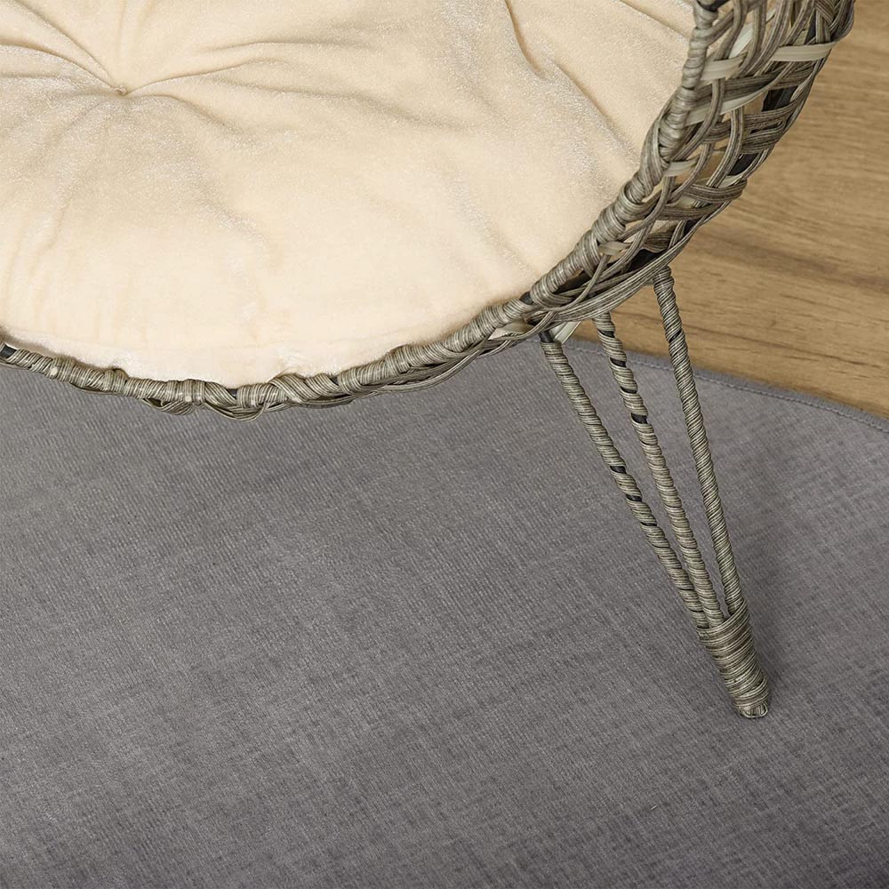 PawHut Woven Rattan Elevated Cat Bed Grey Image 3