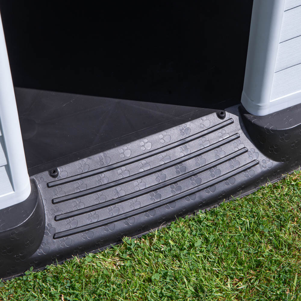 Samuel Alexander Large Grey Outdoor Plastic Dog House with Raised Bed 99 x 92cm Image 6
