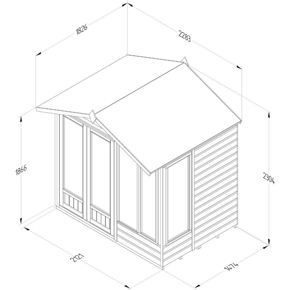 Forest Garden Beckwood 7 x 5ft 2 Opening Shiplap Apex Summerhouse Image 9