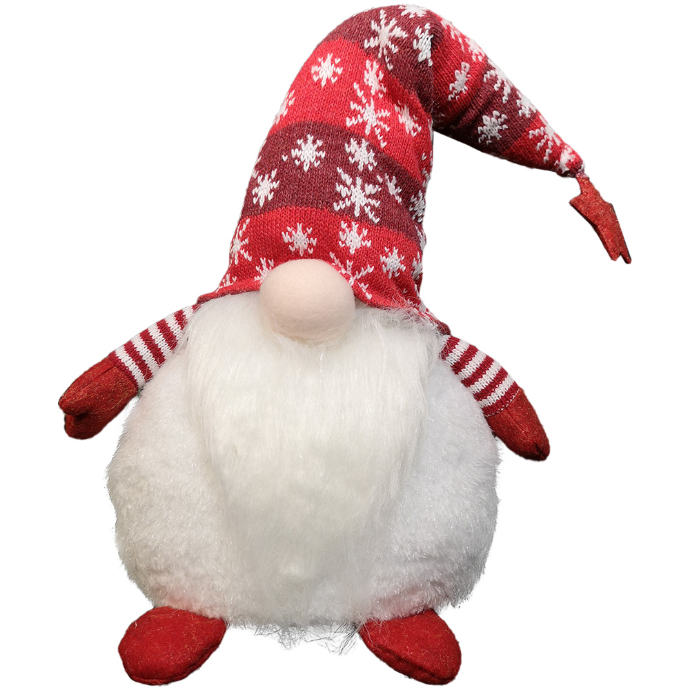 Samuel Alexander Red and White Snowflake Hat Sitting Gonk Christmas Decoration 55cm Image 1