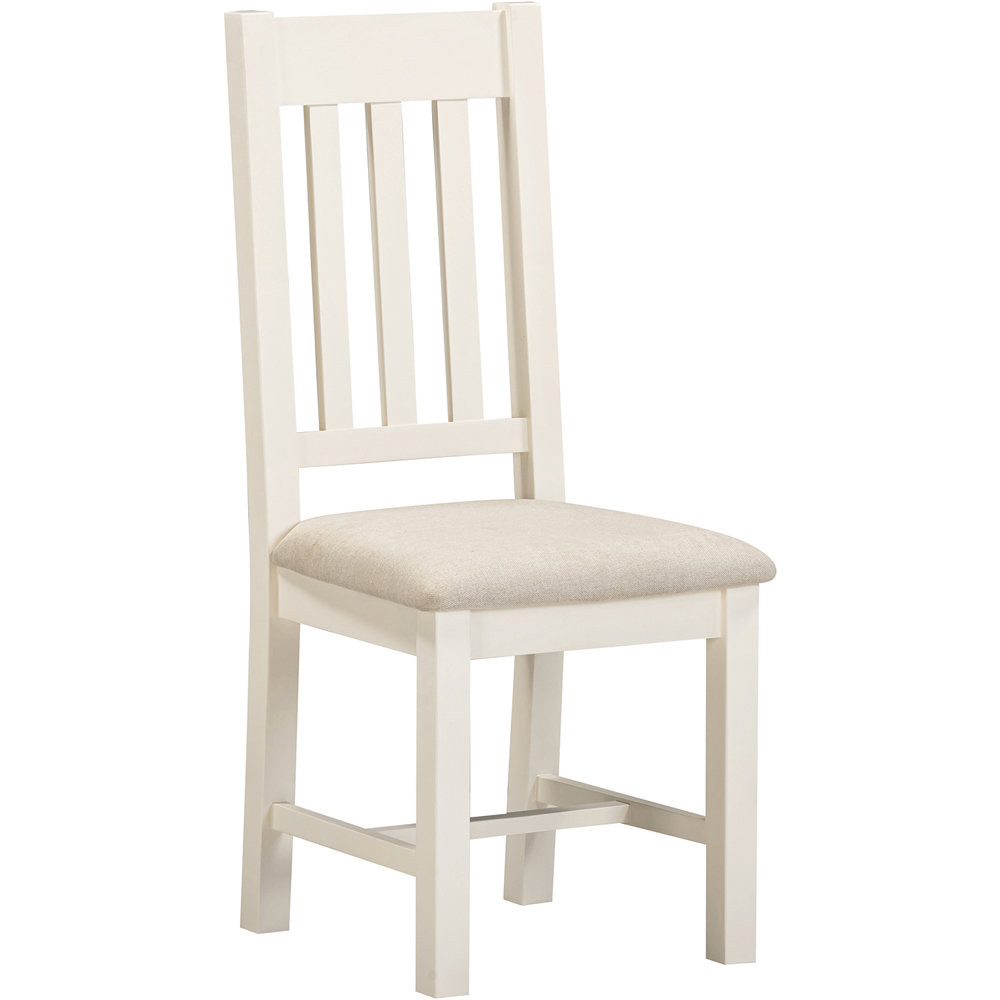 Seconique Windsor Sey of 2 Ivory and Oat Fabric Slatted Dining Chair Image 2