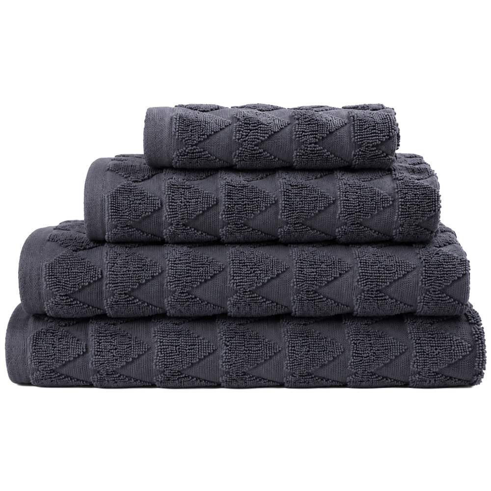 Bellissimo Home Cotton Charcoal Teardrop Jacquard Heavyweight Bath Towel Image 1