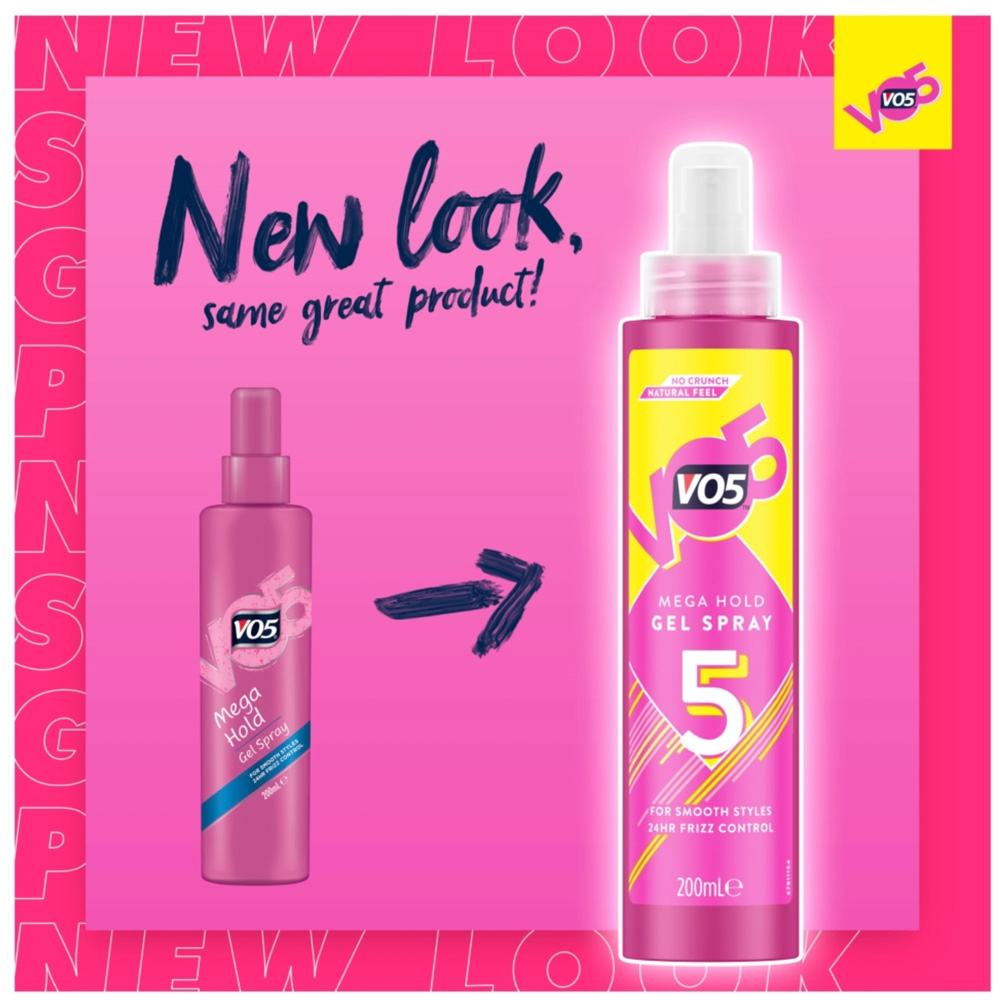 VO5 Natural 72H Slick Styles Mega Hold Hair Gel Spray 200ml 6 Pack Image 5