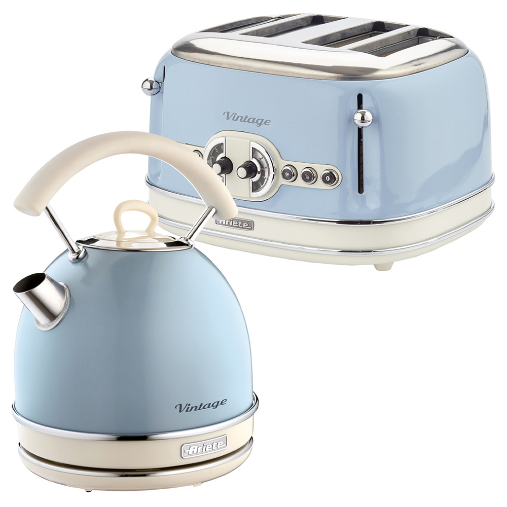 Ariete ARPK41 Blue Kettle and 4 Slice Toaster Set Image 1