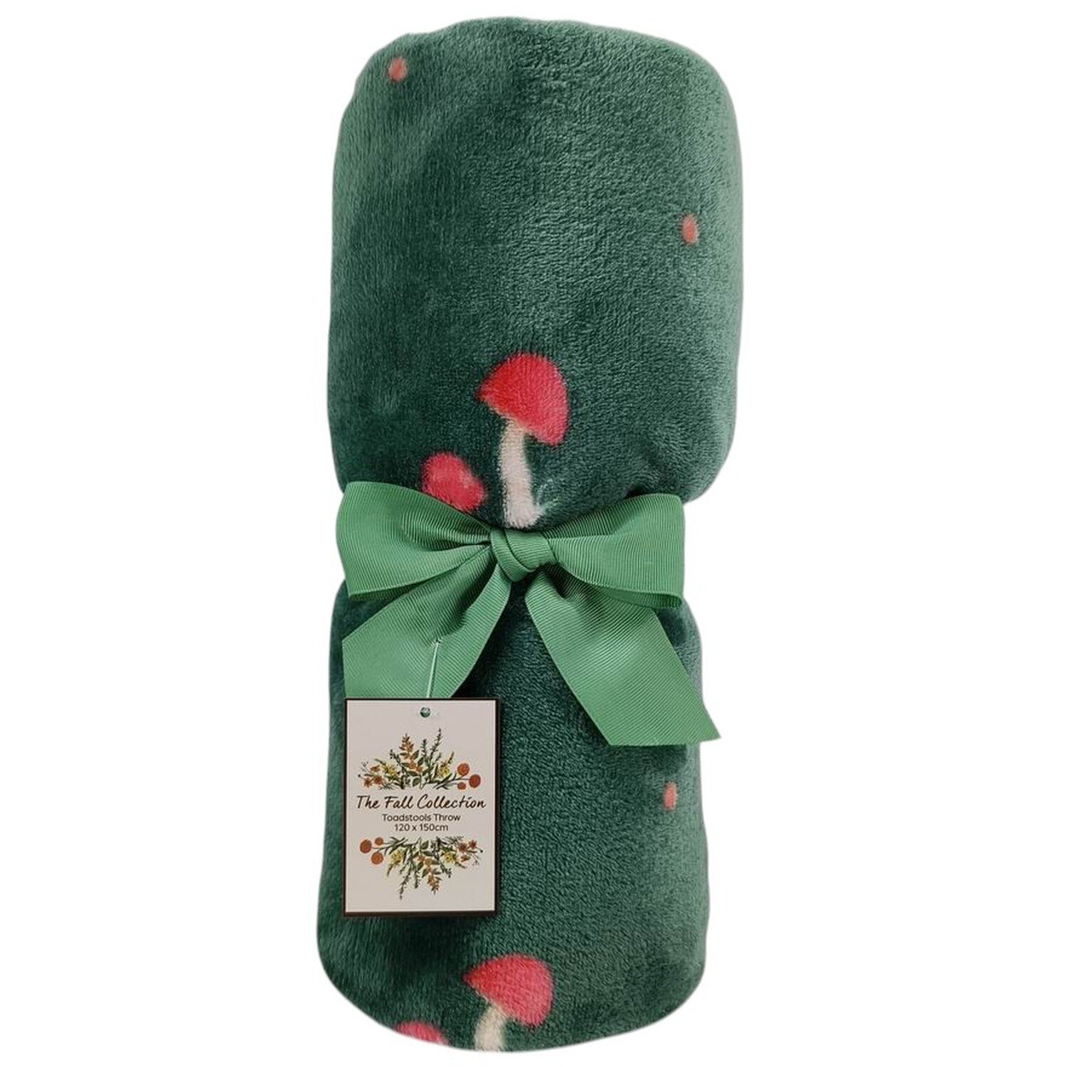 Toadstools Fleece Throw Green Image