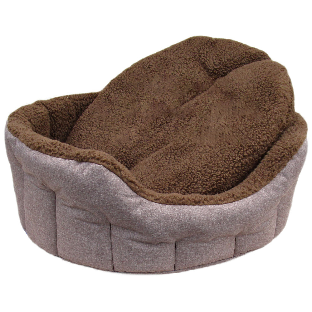 P&L Medium Brown Premium Bolster Dog Bed Image 2