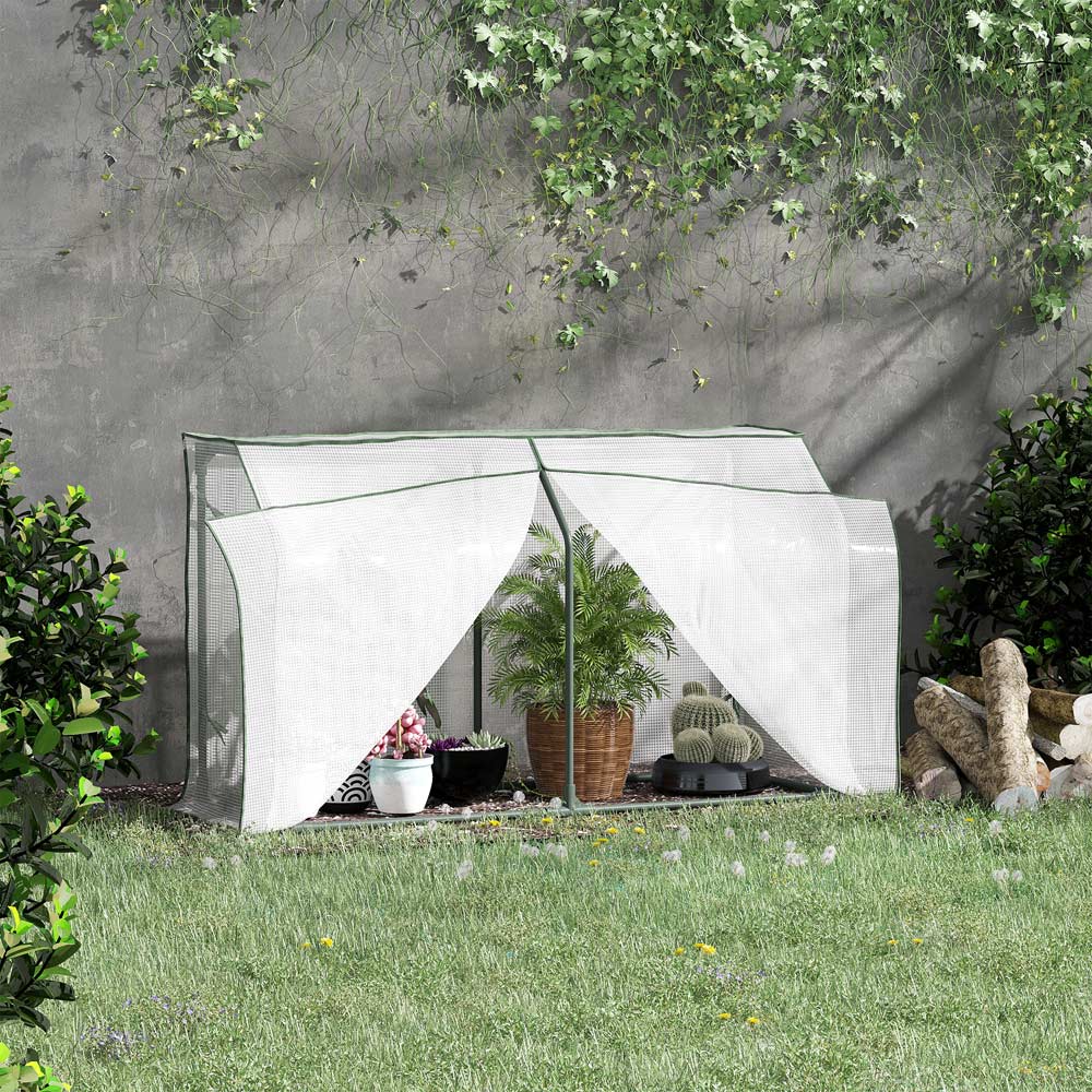 Outsunny White Steel 4 x 1.5ft Portable Mini Greenhouse Image 2