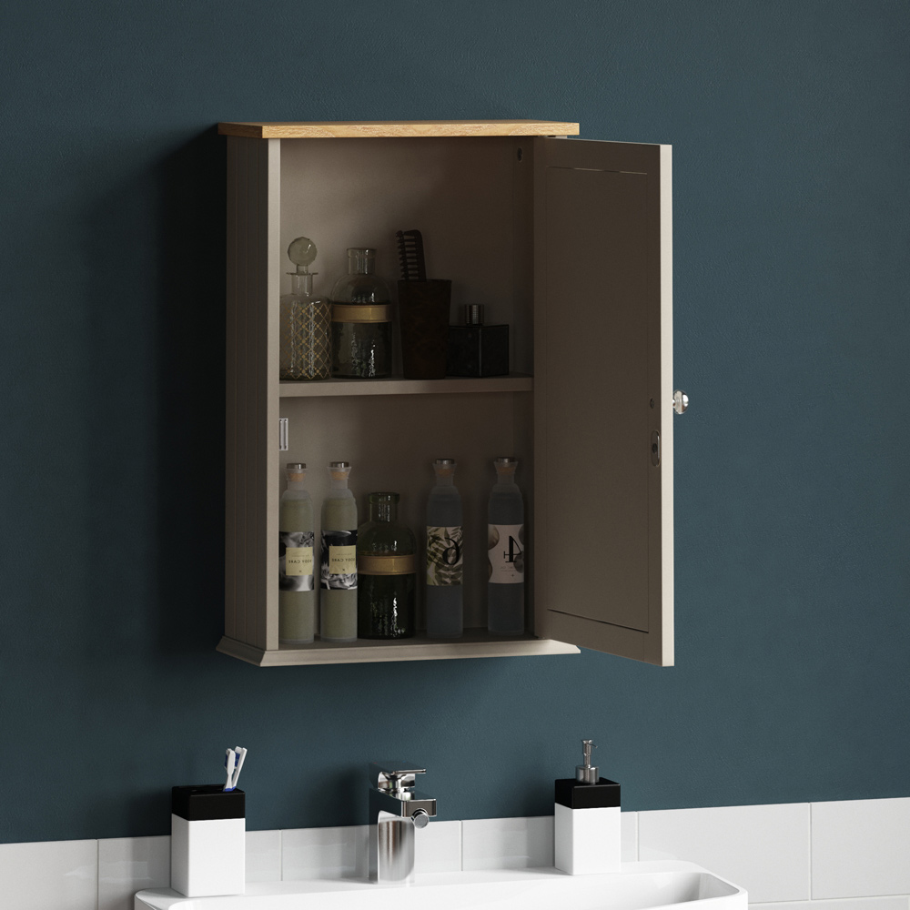 Lassic Bath Vida Priano Grey Single Door Mirror Bathroom Cabinet Image 6