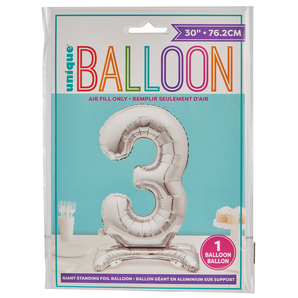 Wilko 30inch 3 Silver Foil Air Filled Balloon Image 2