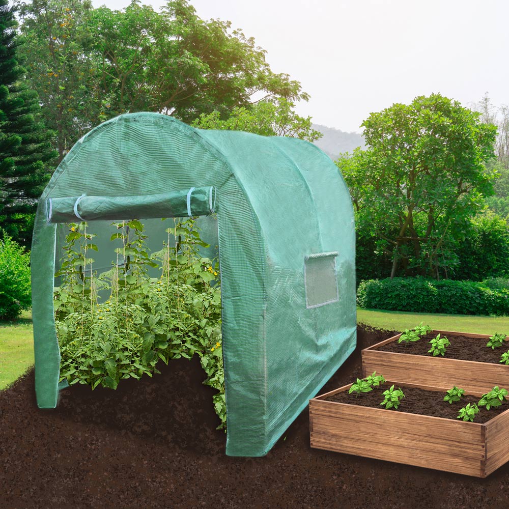 MonsterShop Green PE Cover 6.6 x 8.2ft Polytunnel Greenhouse Image 2