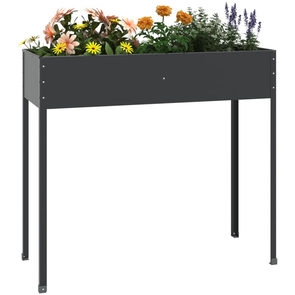vidaXL Anthracite Galvanised Steel Garden Planter 90 x 40.5 x 100.5cm Image 2