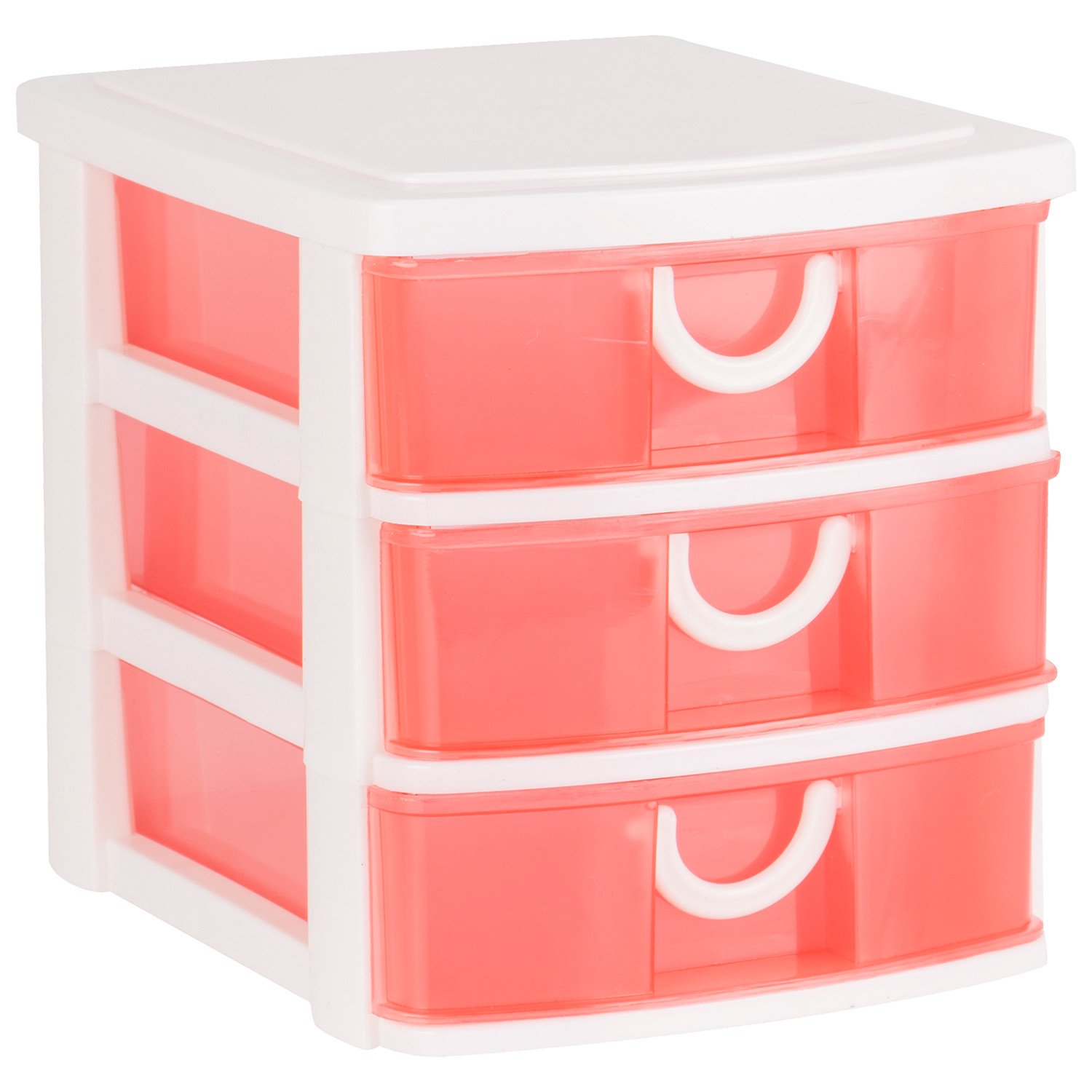 Single 3 Drawer Coloured Mini Desk Organiser in Assorted styles Image 1