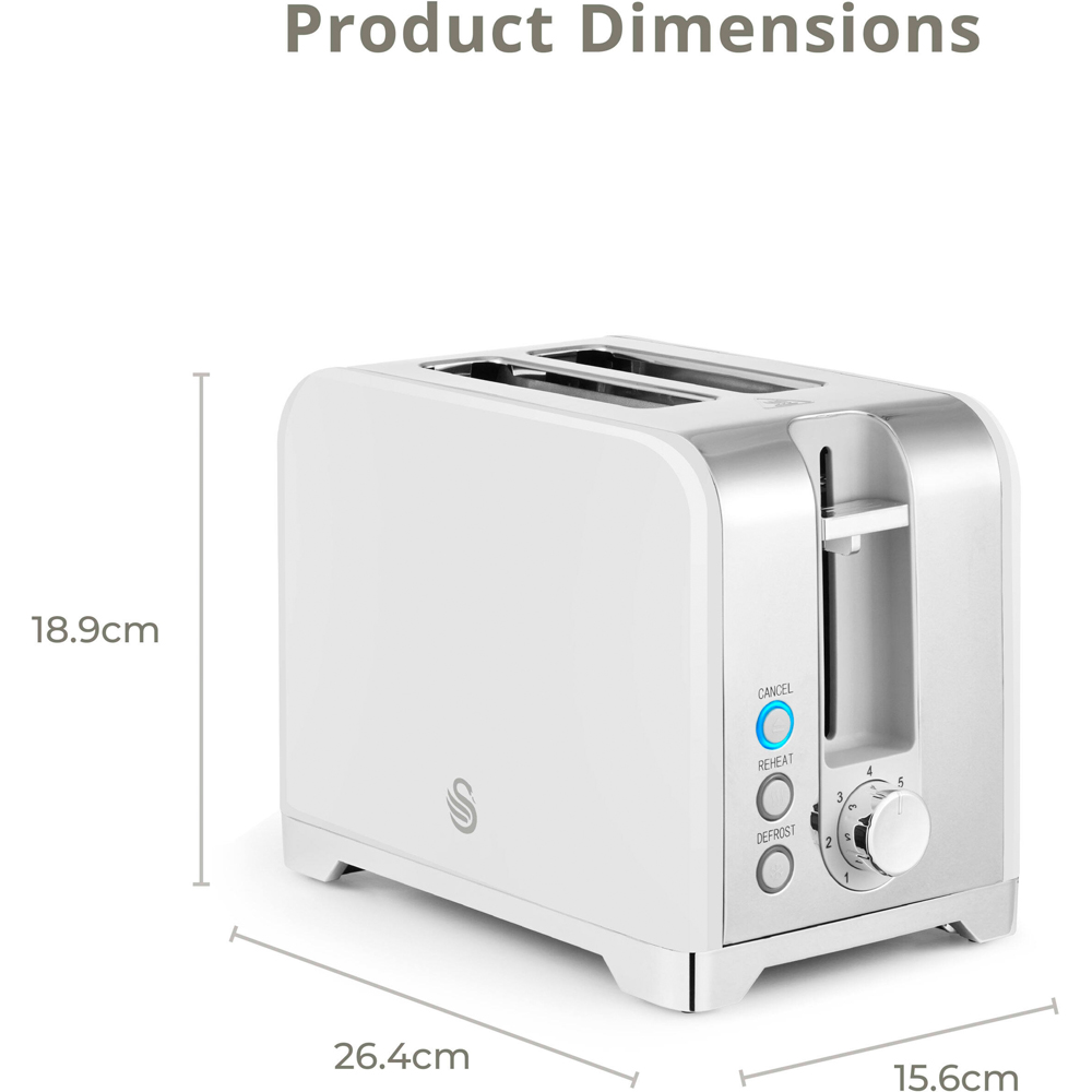 Swan Solace White 2 Slice Toaster Image 9