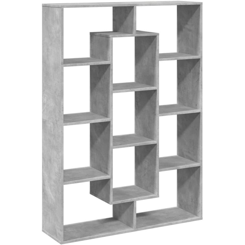 vidaXL 11 Shelf Concrete Grey Bookcase Image 3