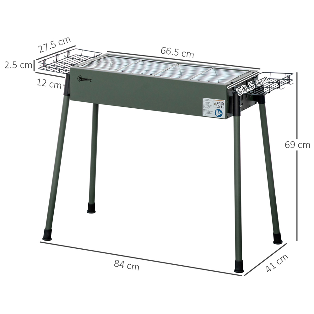 Outsunny Green Portable Charcoal BBQ Grill Image 7