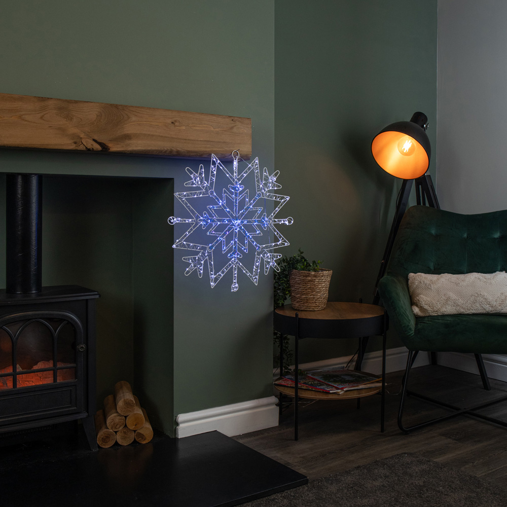 Samuel Alexander 260 Twinkling LED Light-Up Snowflake Dewdrop Silhouette Christmas Decoration 52cm Image 2