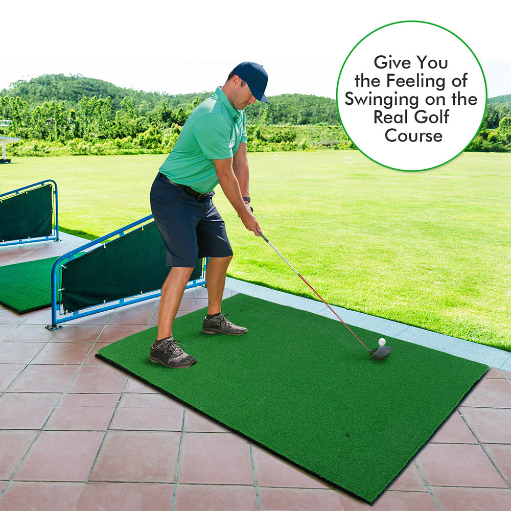 Costway Golf Hitting Mat with Synthetic Turf and 2 Tee Positions Image 3