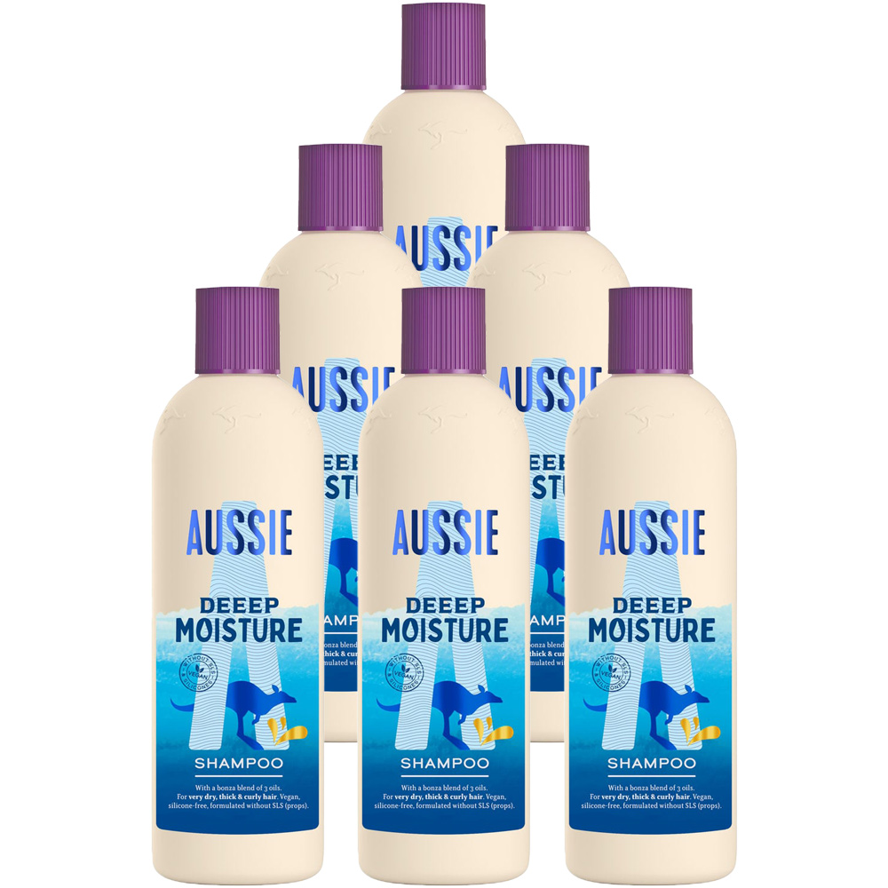 Aussie Deep Moisture Vegan Shampoo Case of 6 x 300ml Image 1