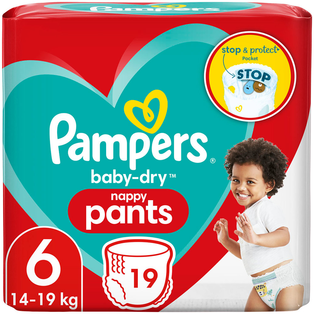 Pampers Baby Dry Nappy Pants Size 6 x 19 Pack Image 1