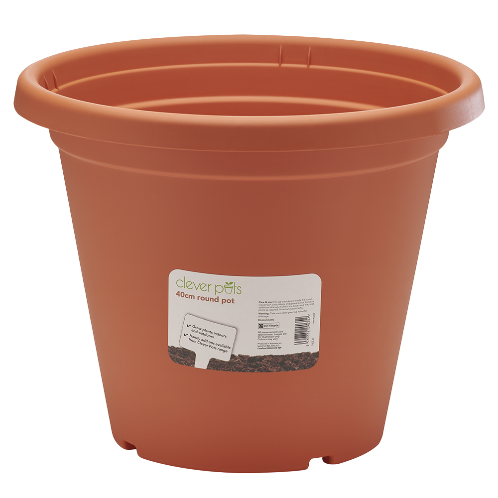 Clever Pots Terracotta Plastic Round Plant Pot 40cm Image 3