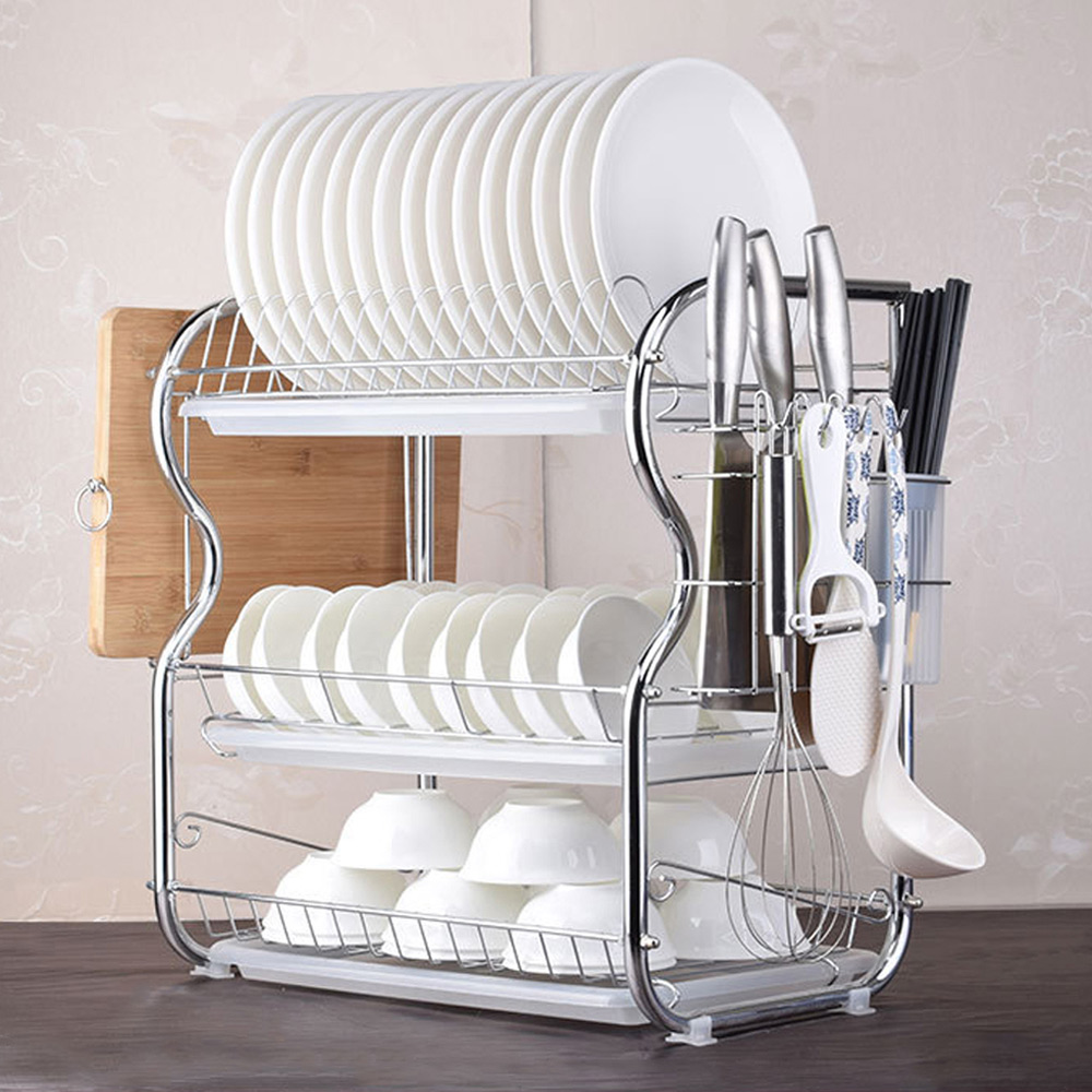 Living and Home 3 Tier White Dish Rack Image 6