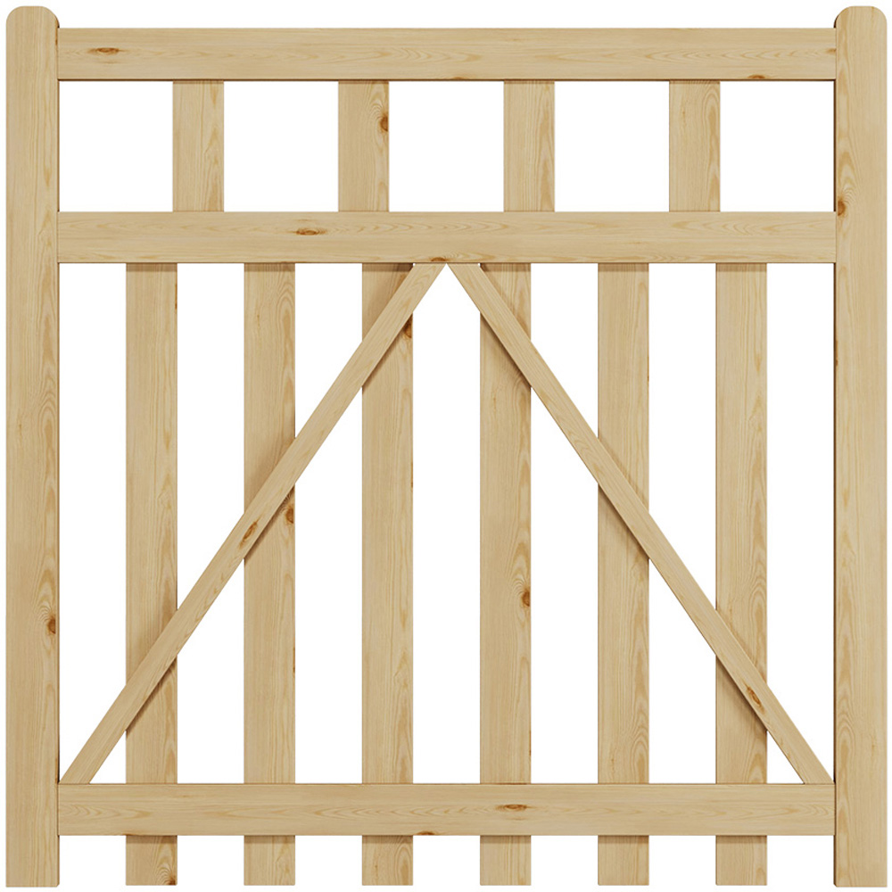 Outdoor Triangular Support Wooden Nature Garden Fence Door, 120 x 120 x 2.5cm Image 1