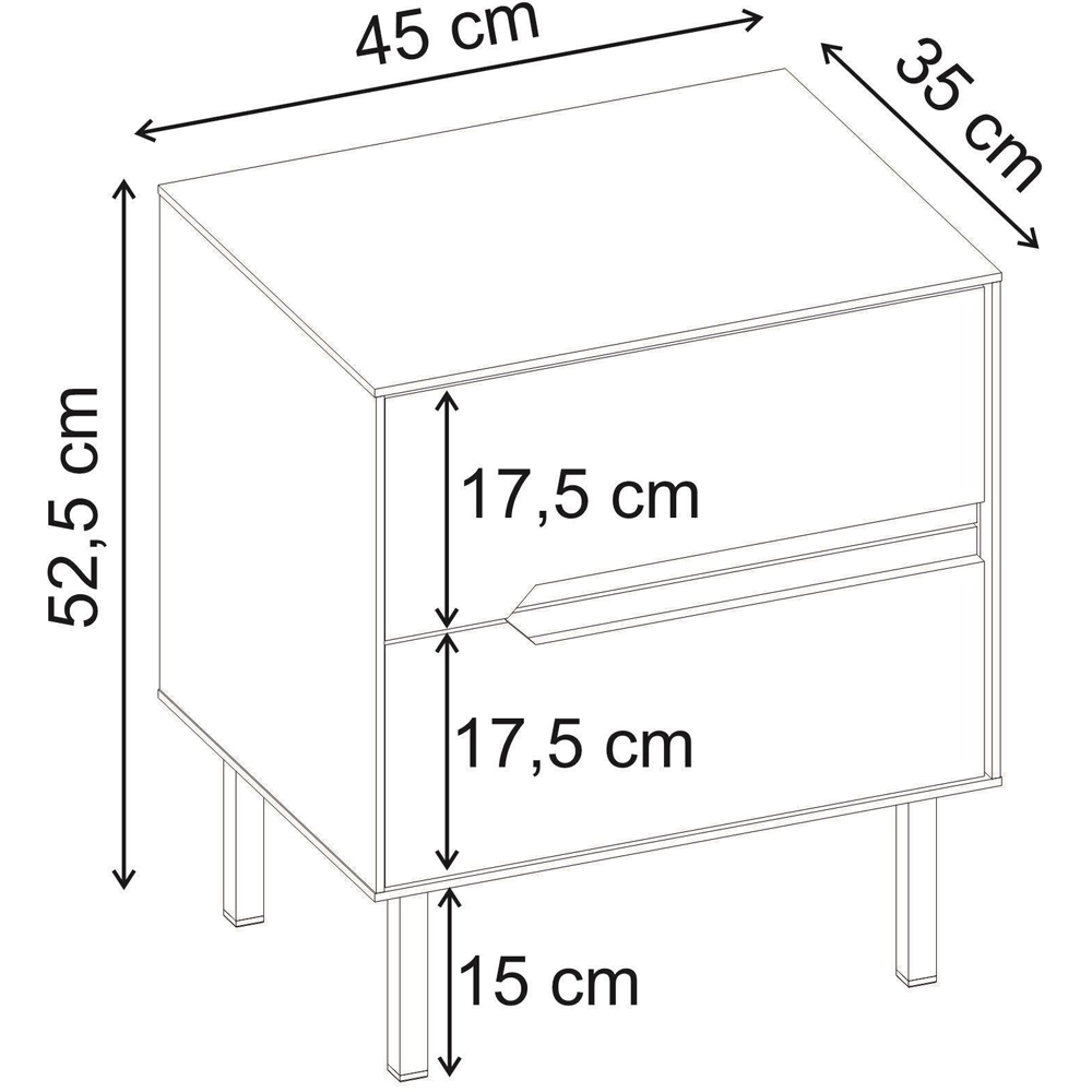 Decortie Arch 2 Drawer Sandstone Bedside Table Image 8