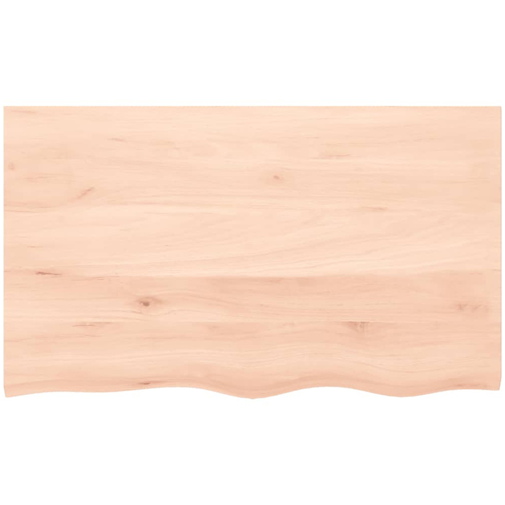 vidaXL 100cm Natural Untreated Solid Oak Wood Floating Wall Shelf Image 3