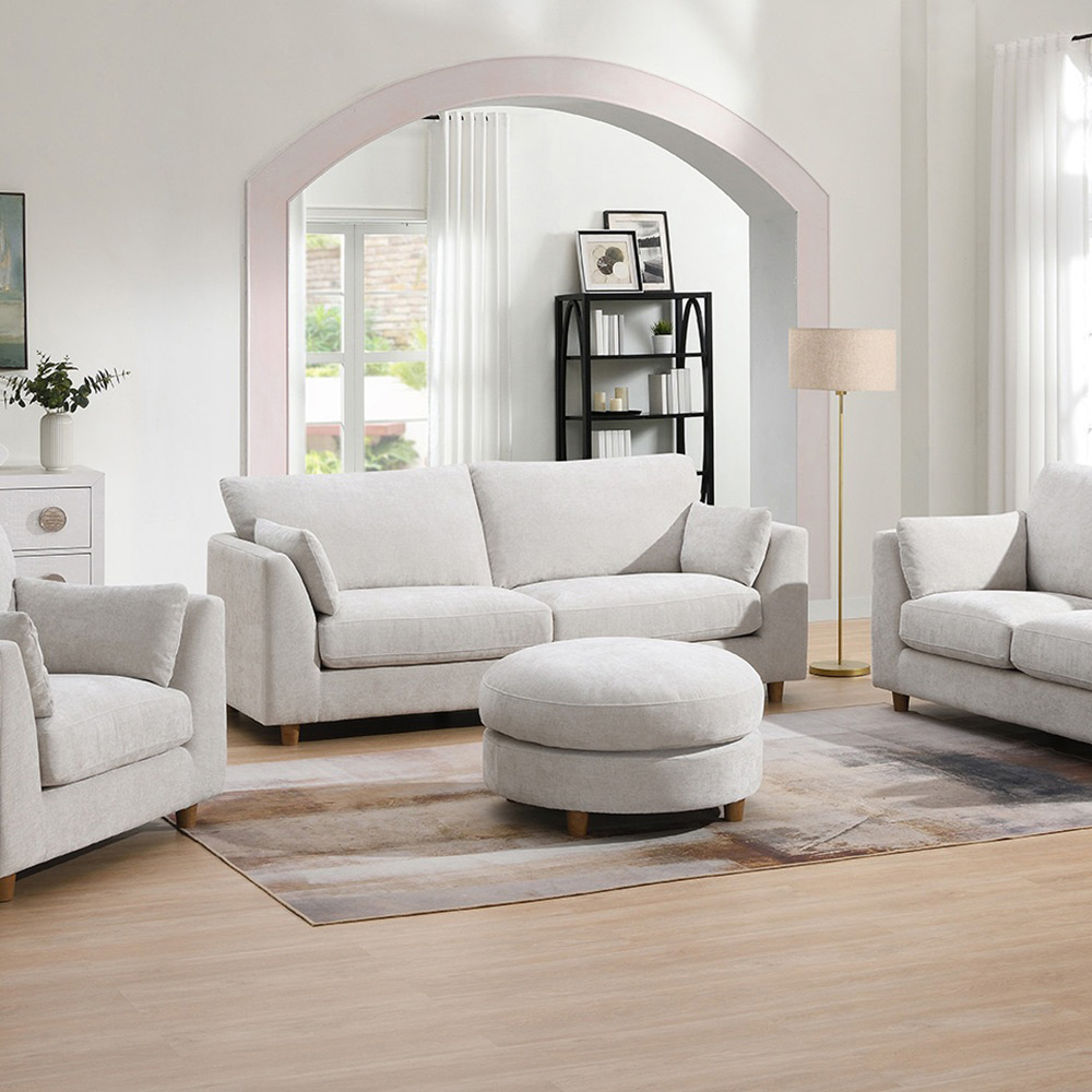 Bushwick 3 Seater Pearl Sofa Image 3