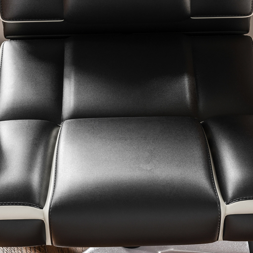 Vida Designs Henderson Black and White Swivel Office Chair Image 4