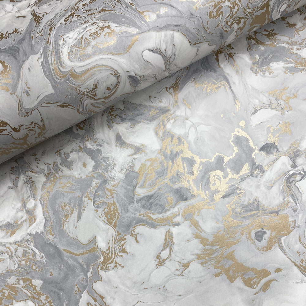 Muriva Elixir Marble Grey and Gold Wallpaper Image 2