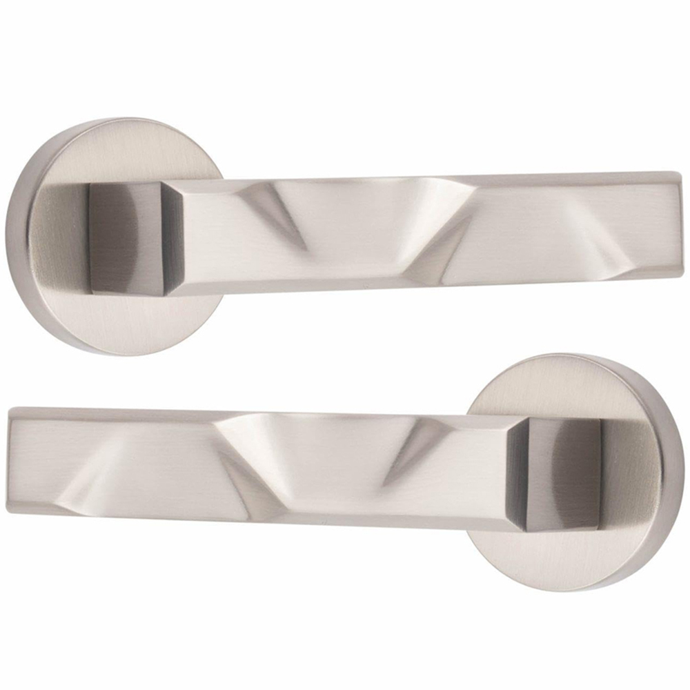 Golden Grace Satin Nickel Modern Nova Premium Door Handle Set 5 Set Image 3