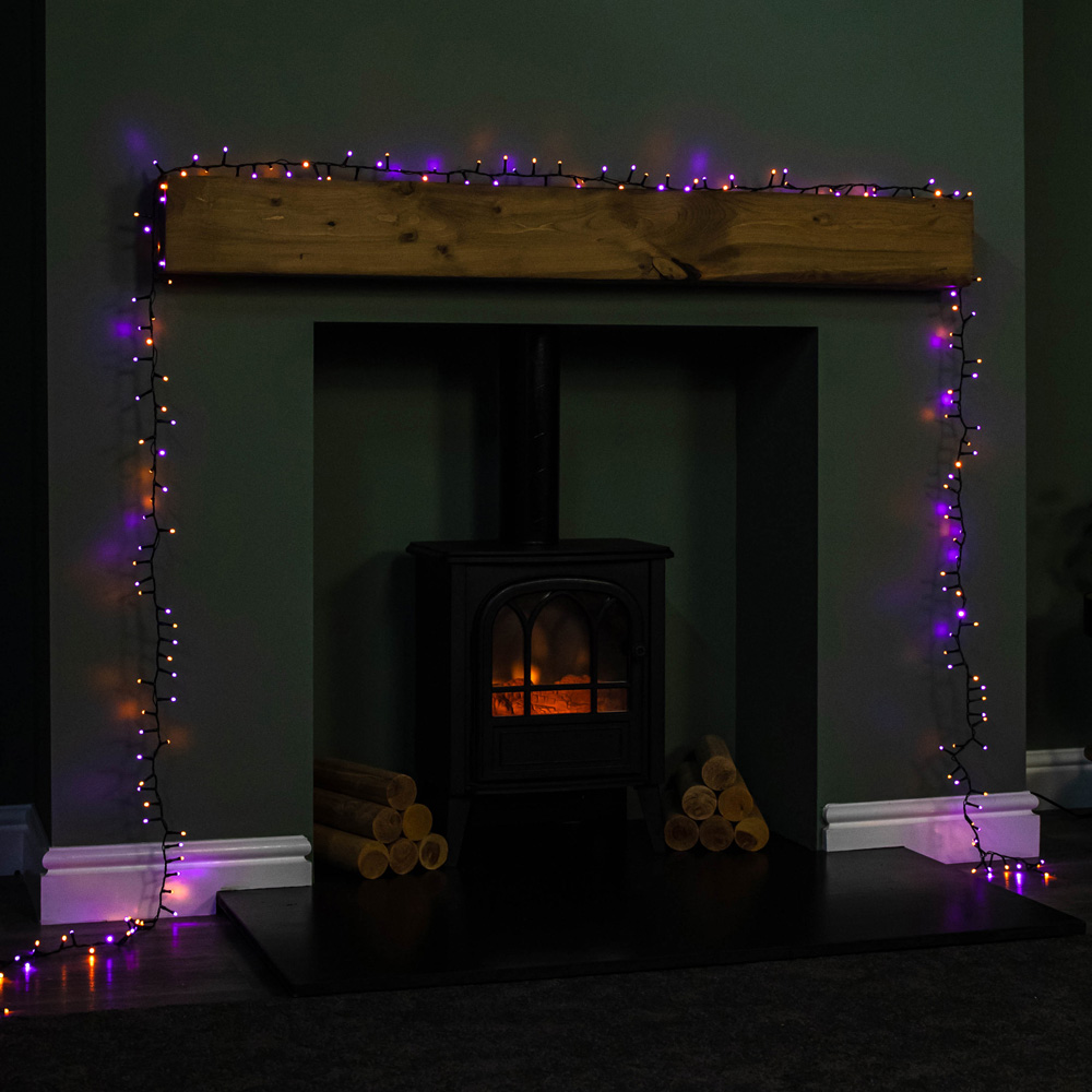 Samuel Alexander 520 Purple and Orange LED Halloween Glow Worm String Light Image 2