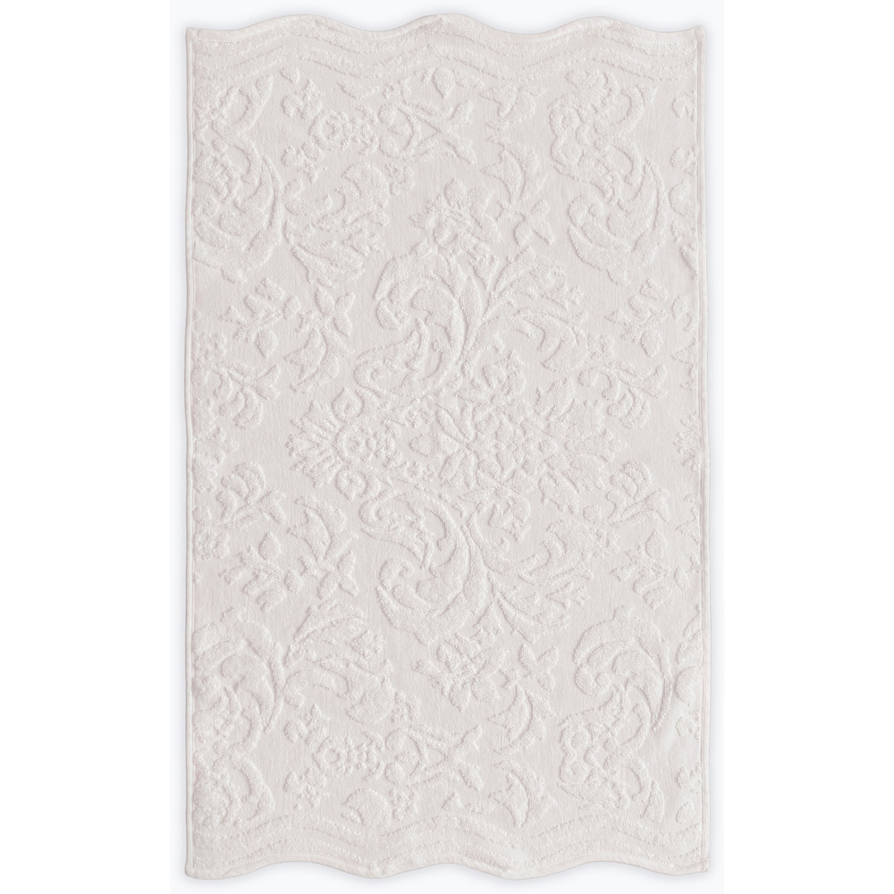 Allure Bath Fashions Gracie Light Grey Floral Jacquard Scalloped Bath Sheet 100 x 150cm Image 3