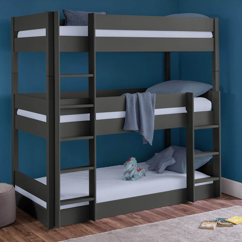 Julian Bowen Trio Anthracite Triple Sleeper Bunk Bed Image 1