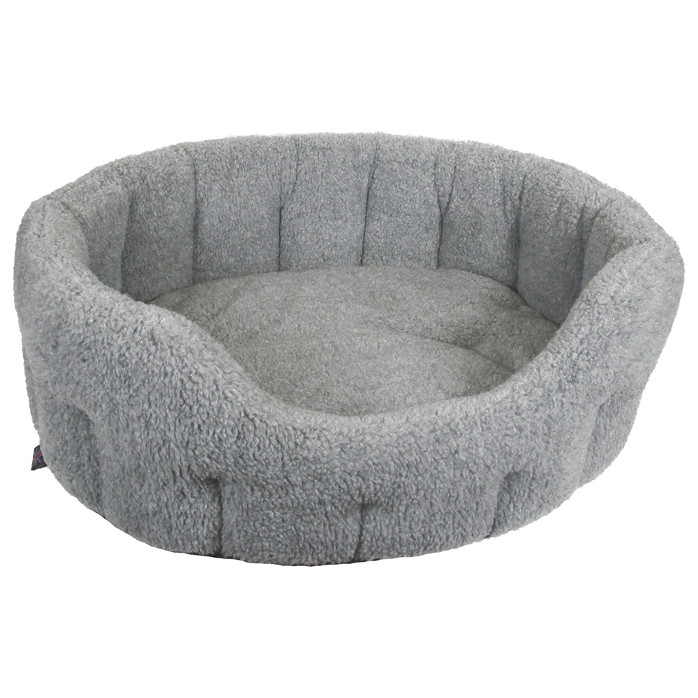 P&L Small Oval Sherpa Fleece Dog Bed Image 1