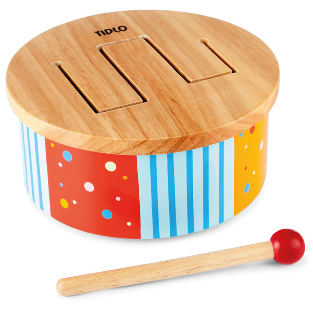 Tidlo Kids Wooden Rainbow Drum Image 1