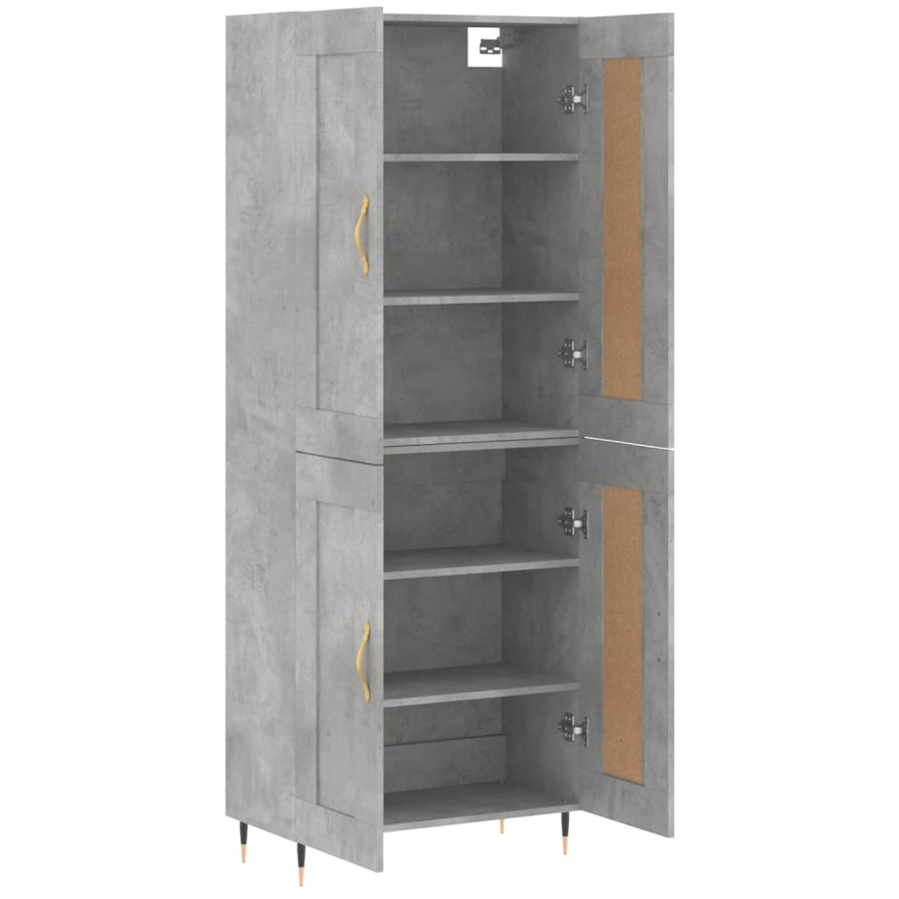 vidaXL 4 Door Concrete Grey Highboard Image 3