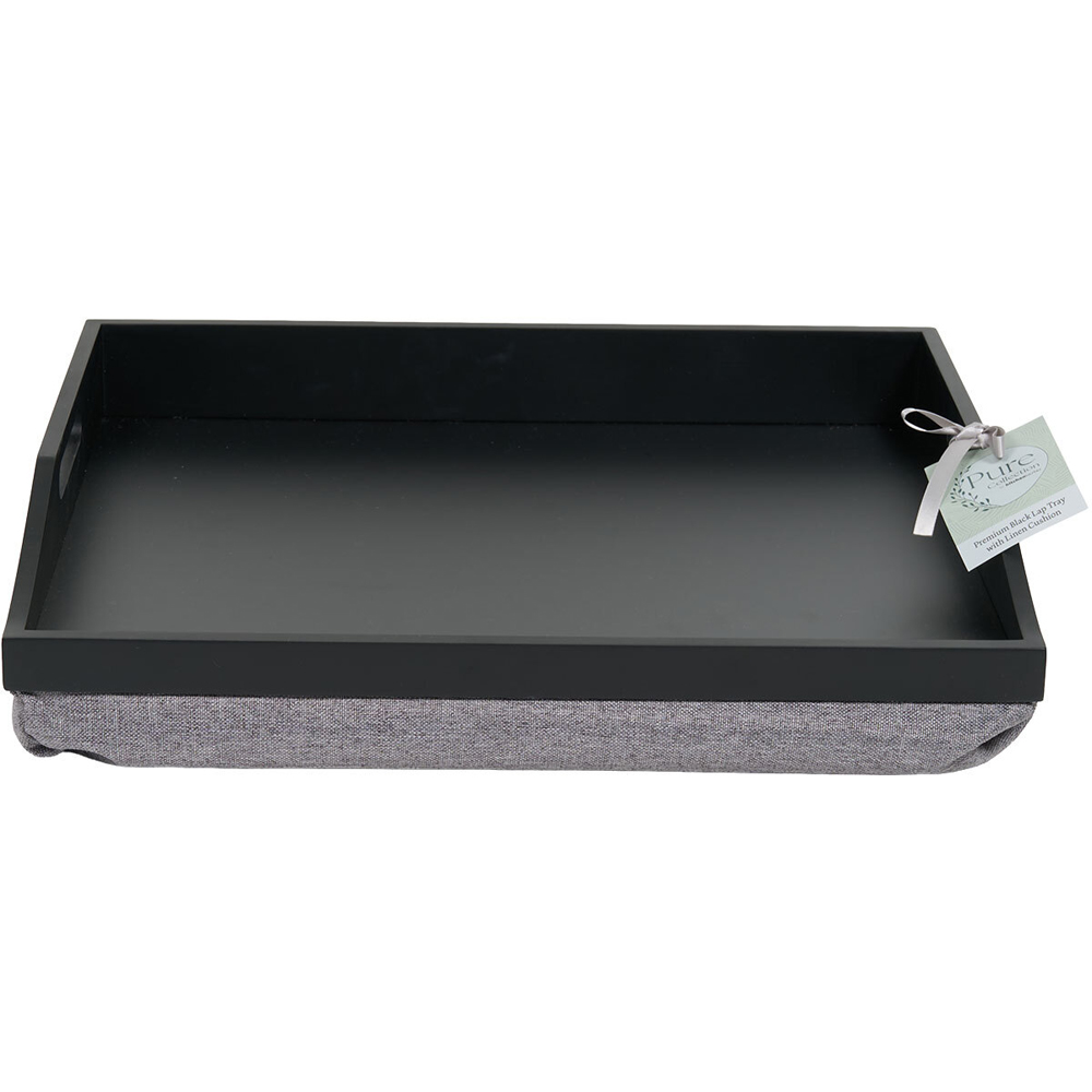Premium Cushioned Lap Tray with Handles Black Image 3