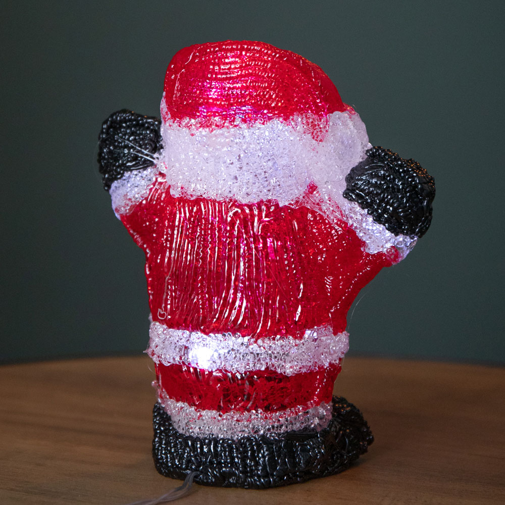 Samuel Alexander Cool White LED Light Up Ice Santa Christmas Decoration 16cm Image 5