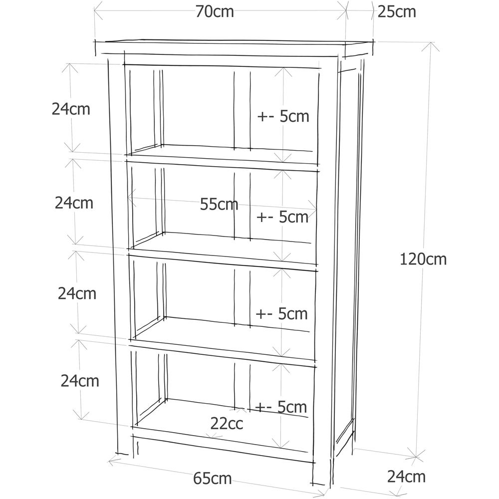 Trivento 4 Shelf Light Wood Bookcase Image 8